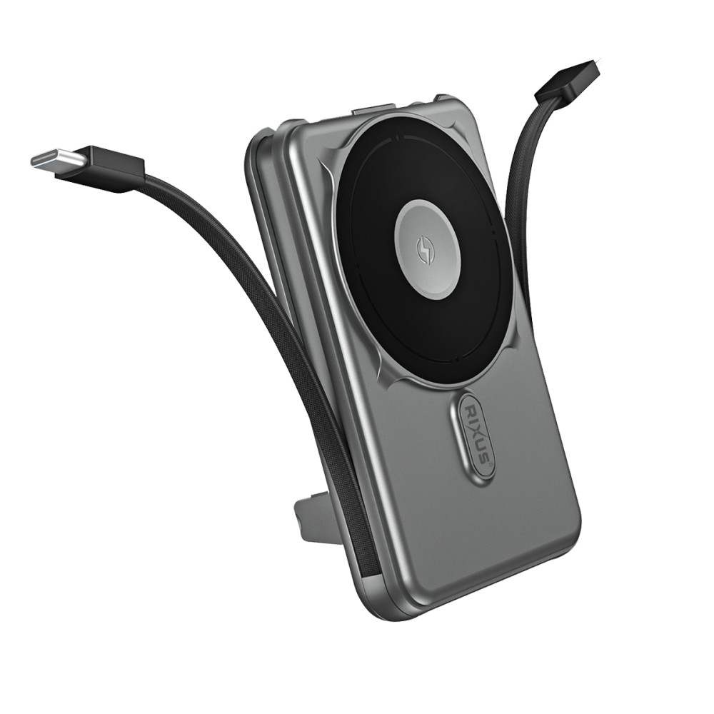 MagSafe Compatible Powerbank 10000mAh With Built-in Cable Gray